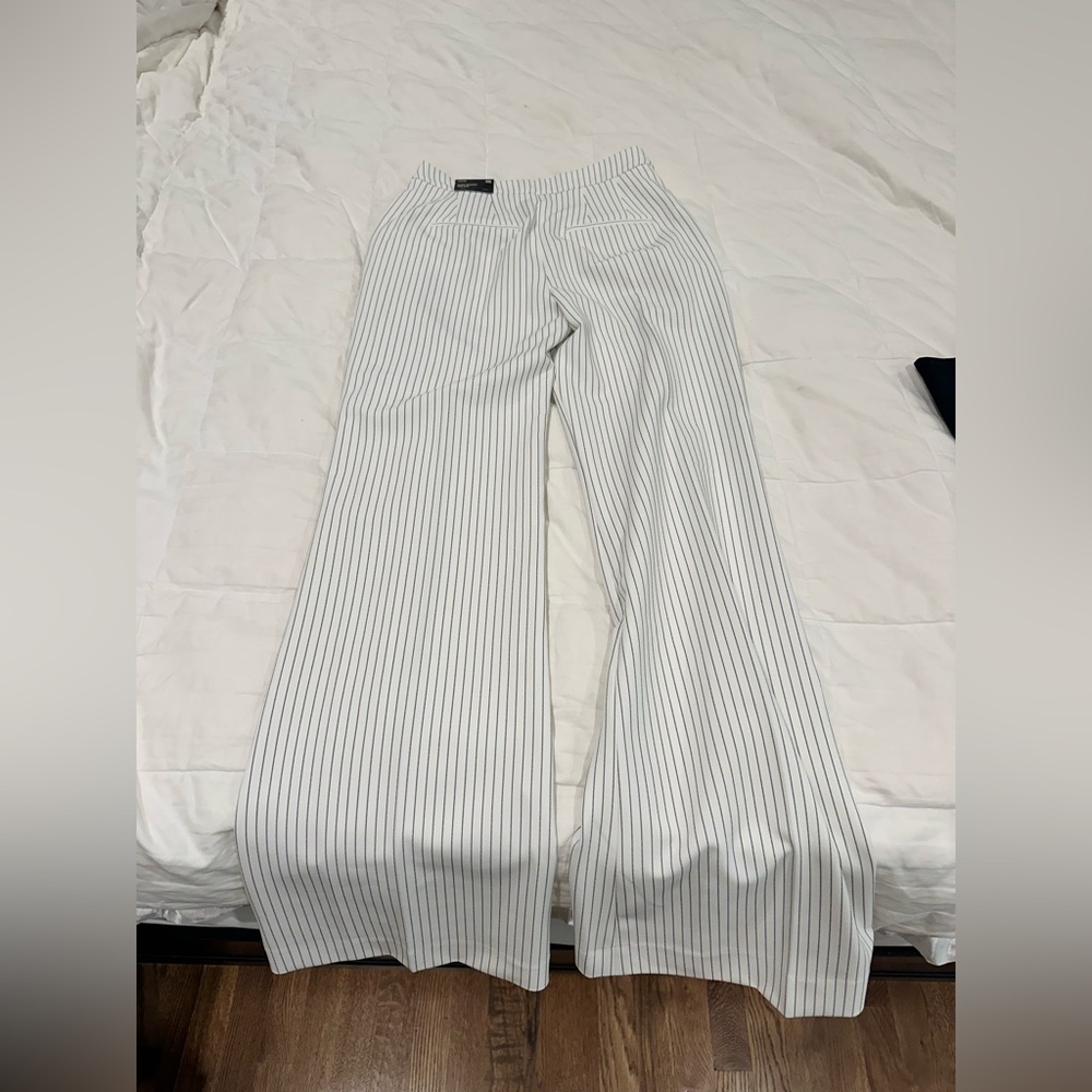 Express White Striped Women's Trousers